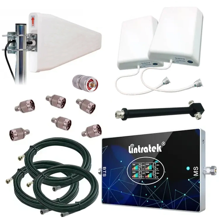 Комплект підсилючачу зв'язку та інтернету Lintratek KW20L-GDWL та направлена конусна антена з внутрішніми антенами 2 шт. (30123531)
