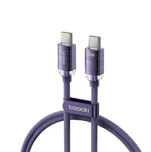 Кабель Toocki Type C-Type C 100w/5A 1 м Фіолетовий (TQ-X31C2CC1PUR100)