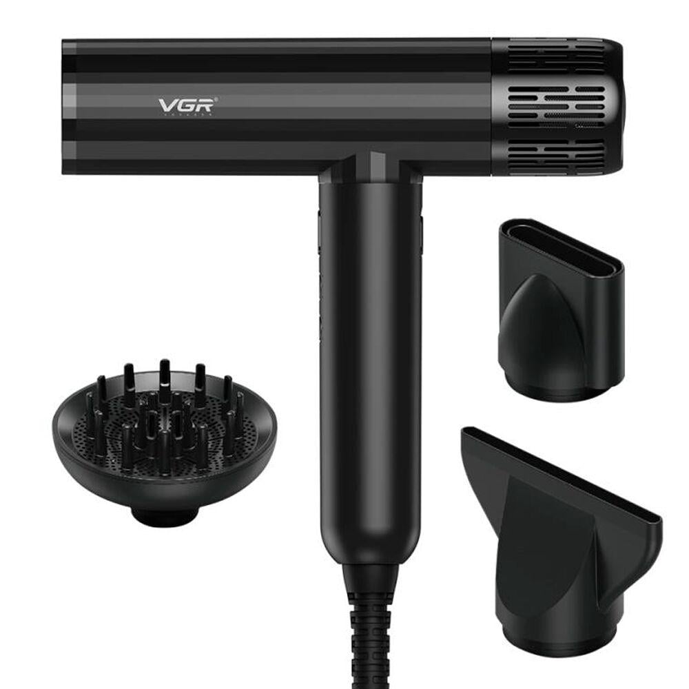 Фен для волос VGR V-427 1900 Вт с 2 концентраторами и диффузором с ионизацией (ML-06365)