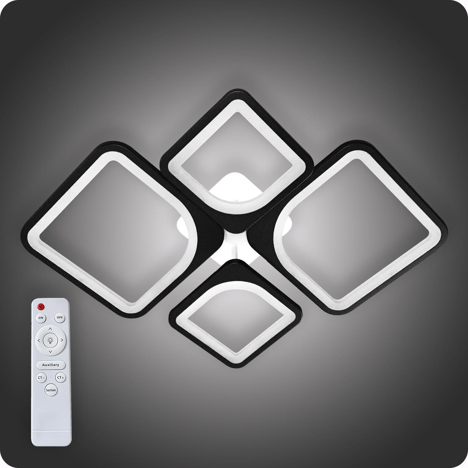 Люстра світлодіодна 517 Dlight з пультом 80 Вт Чорний (02029)