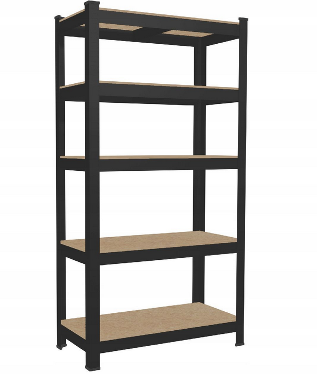 Стеллаж металлический 5 полок до 175 кг 180x90x40 см Черный (33549921)