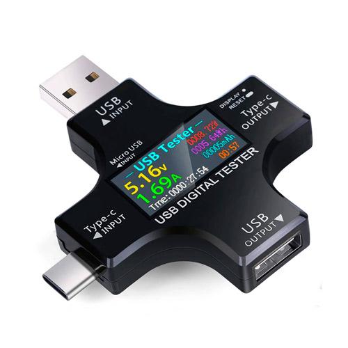 Тестер тока напряжения емкости Type-C MicroUSB Atorch J-7C USB (1409-ebaff)