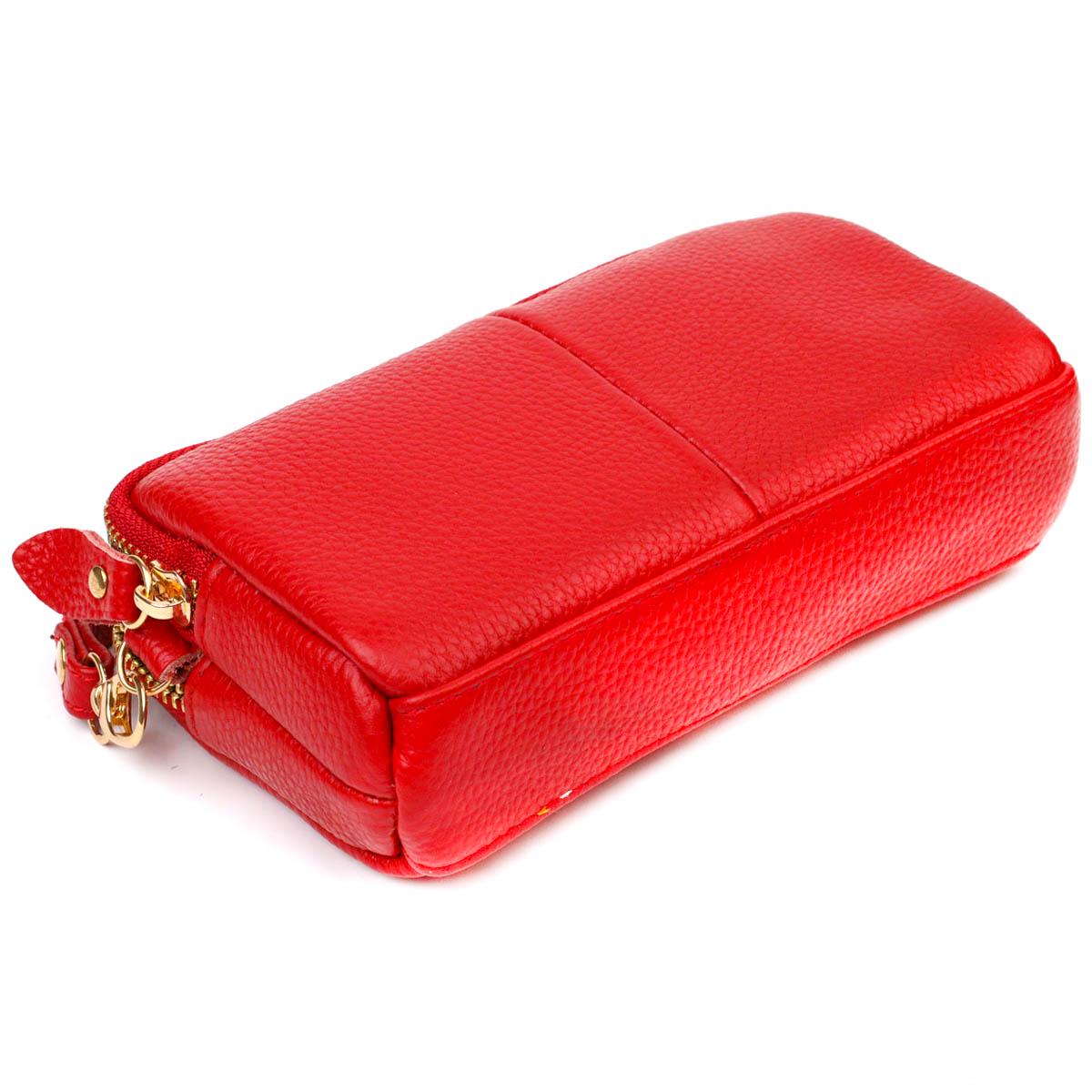 Клатч-кошелек женский Vintage Women Wallet 22090 из натуральной кожи Красный (56291) - фото 3