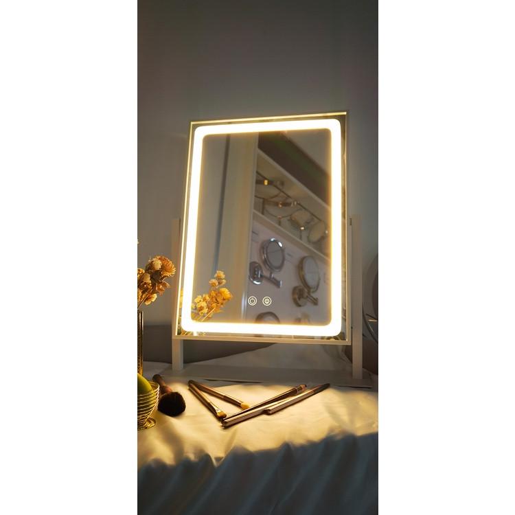 Зеркало косметическое Lamp Mirror с LED-подсветкой прямоугольное (4626) - фото 2