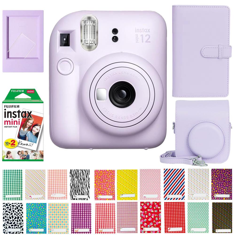 Камера моментальной печати Fujifilm Instax Mini 12 + чехол/фотопленка 20 шт./альбом на 108 фотографий/наклейки 30 шт./фоторамка Purple (12052661)