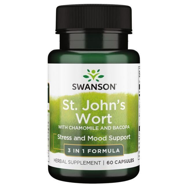 Зверобой Swanson St. John's Wort with Chamomile and Bacopa 60 Caps
