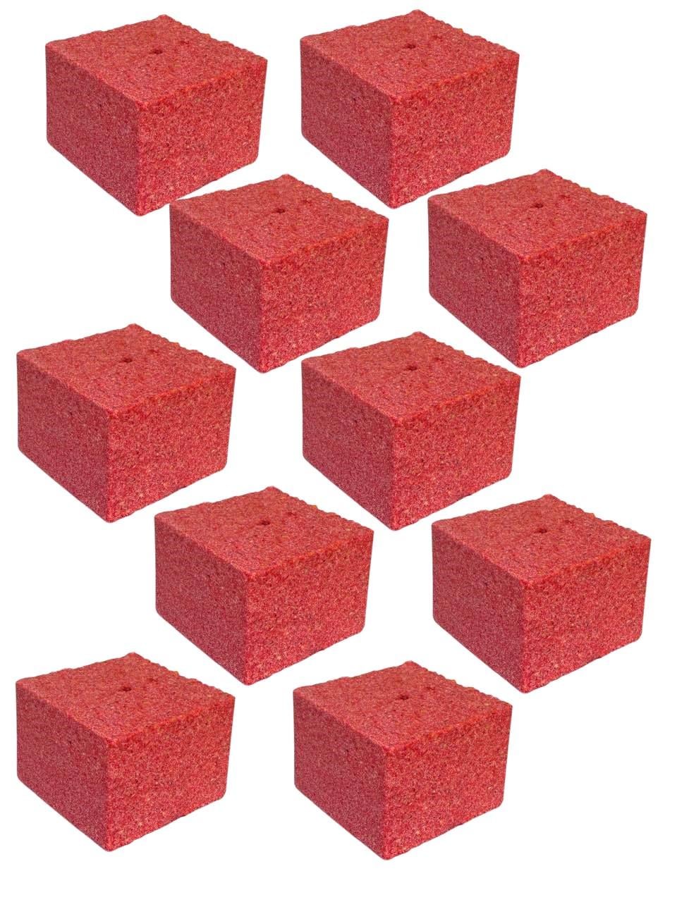 Жмых-кубик для макушатника Art Fishing вкус Клубника с отверстием 10 шт. (3008696450)