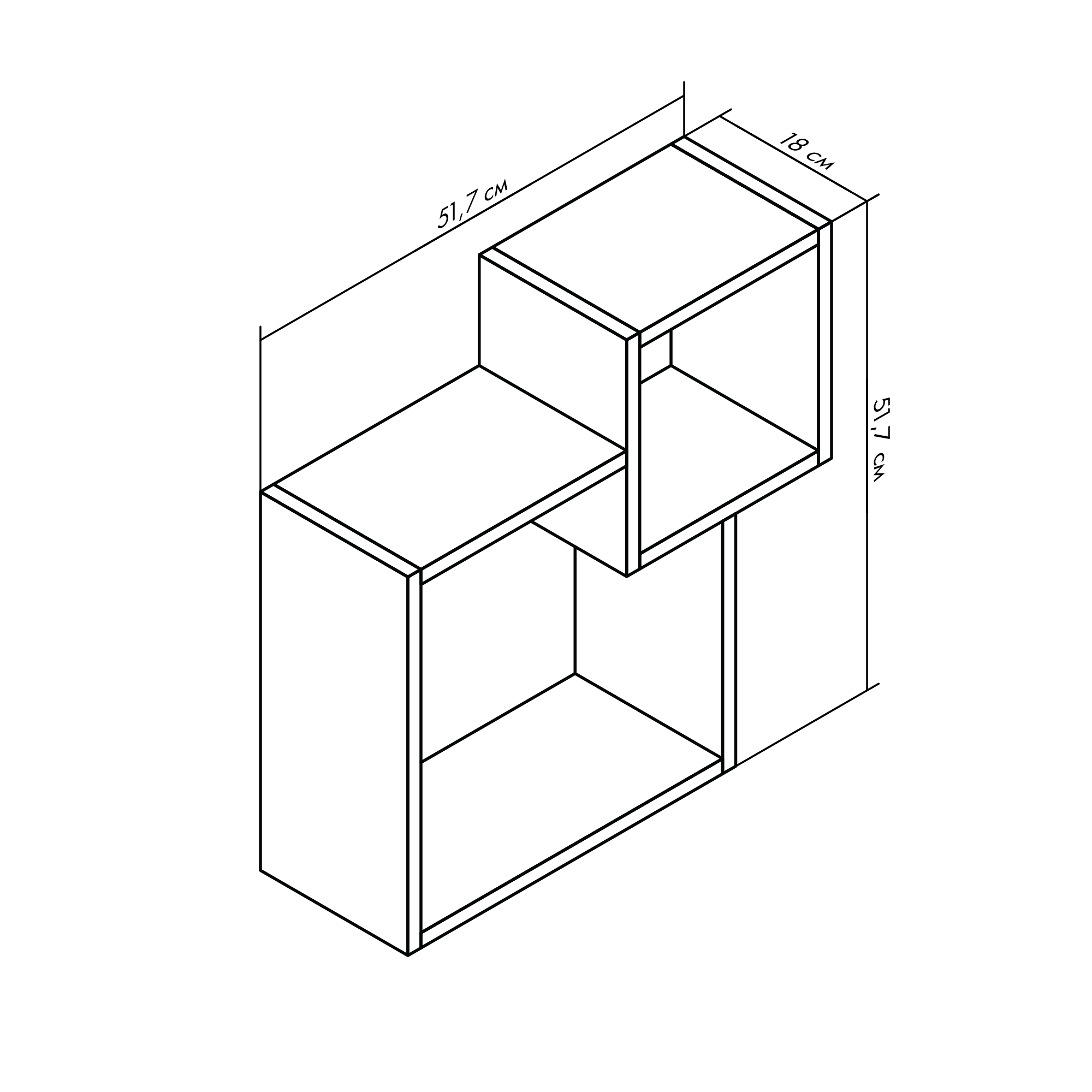 Полиця Портленд 51,7х51,7х18 см Блекрок (58C18) - фото 3