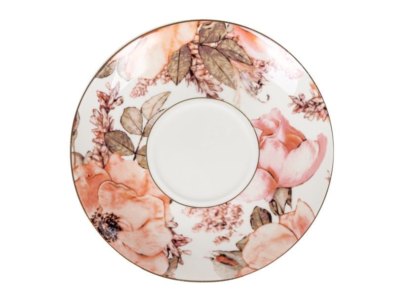 Набір чайних чашок Lefard Осінні квіти порцелянових з блюдцем на 2 персони 200 мл (975-063) - фото 3 Набір чайних чашок Lefard Осінні квіти порцелянових з блюдцем на 2 персони 200 мл (975-063) - фото 3