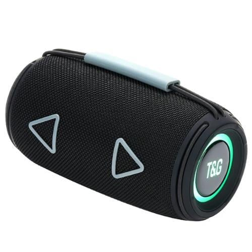 Колонка портативная Bluetooth TG657 аккумуляторная с подсветкой Черный (GR-06389)