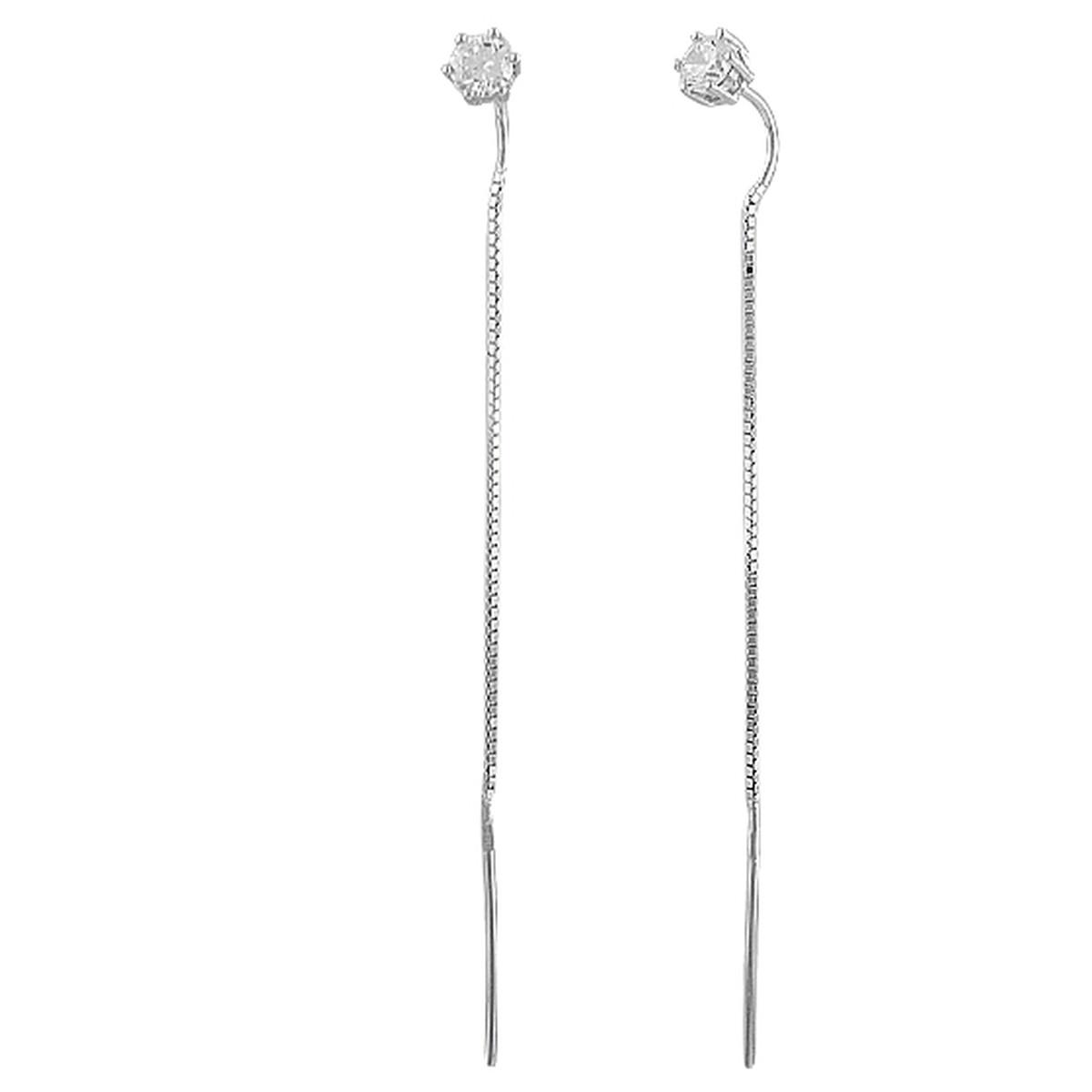 Срібні сережки з фіанітами (1583937)