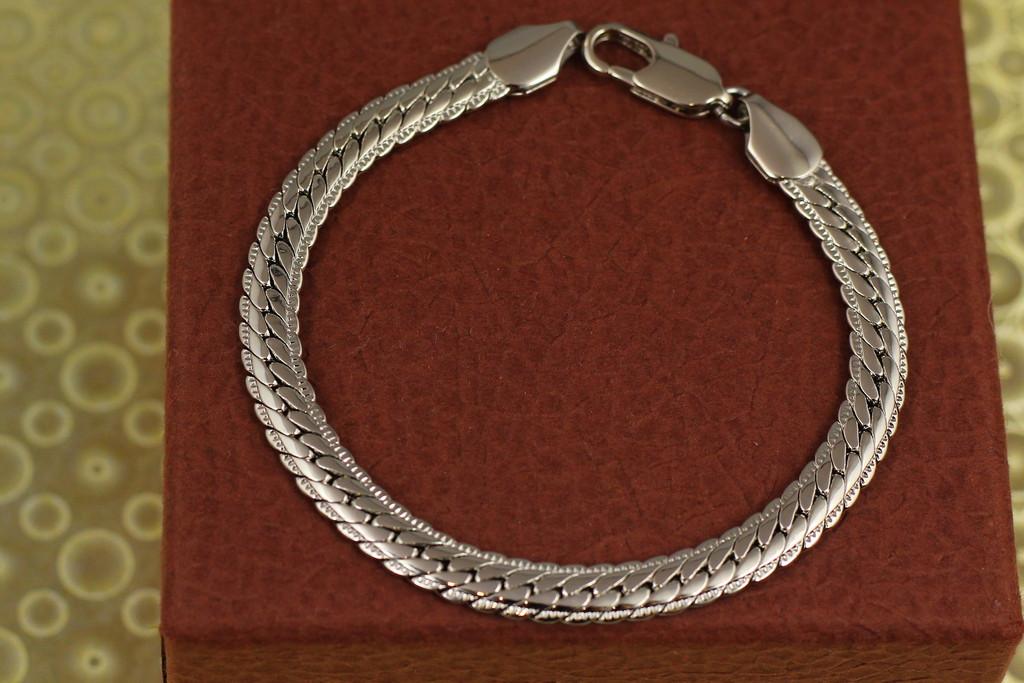 Браслет Xuping Jewelry Снейк с огранкой 19 см x 6 мм Серебристый