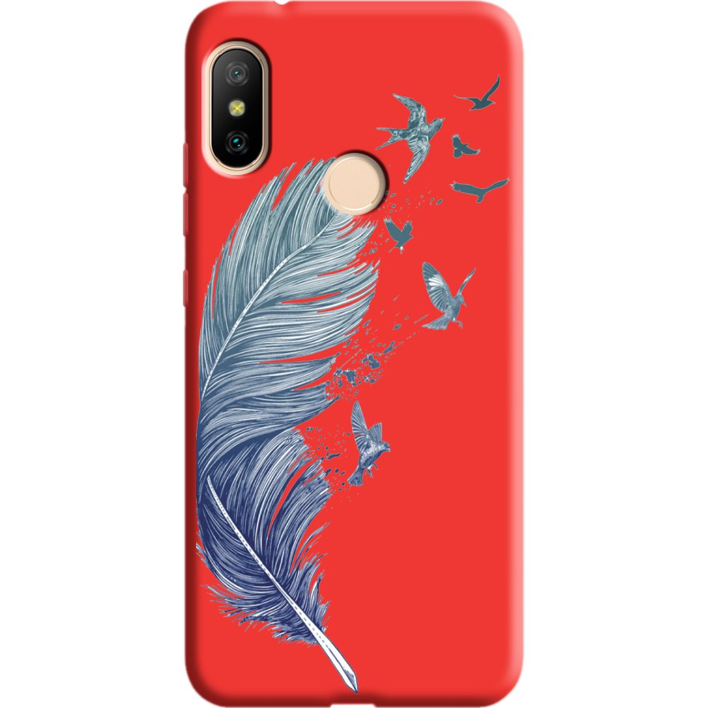 Чехол BoxFace Xiaomi Mi A2 Lite Feather Красный силикон (34892-cc38-36145)