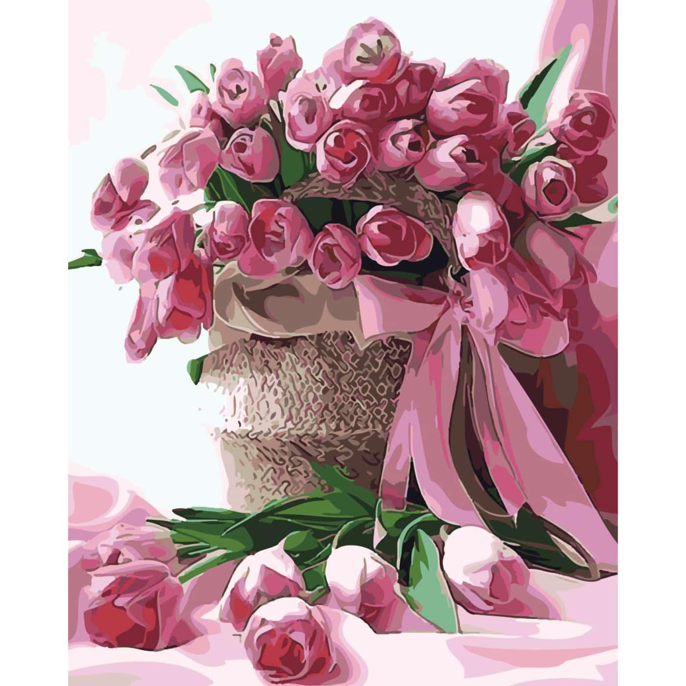 Картина за номерами Strateg Букет улюблений 40х50 см (SY6502)
