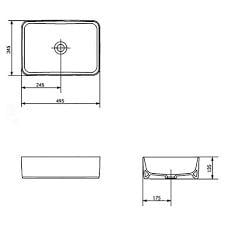 Умивальник на стільницю Cersanit CREA 50 накладний прямокутний (K114-001) - фото 6 Умивальник на стільницю Cersanit CREA 50 накладний прямокутний (K114-001) - фото 6