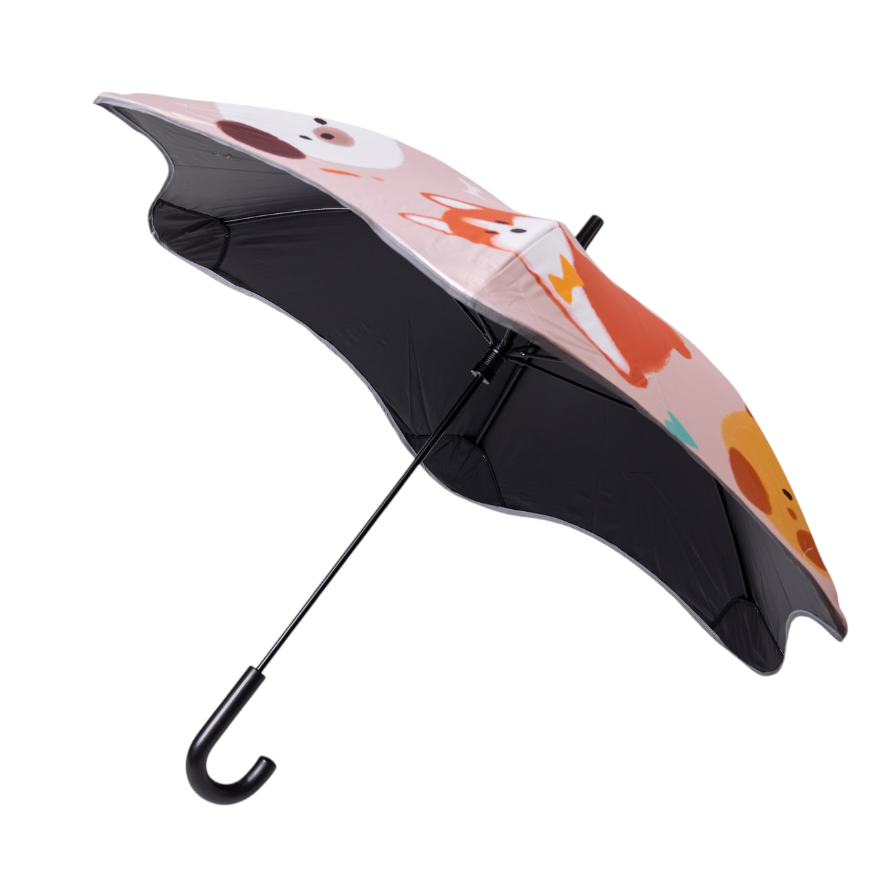 Зонт трость детский складной механический купол Животные 90 см 6 спиц d 90 см Бежевый (HP-23-13BE)