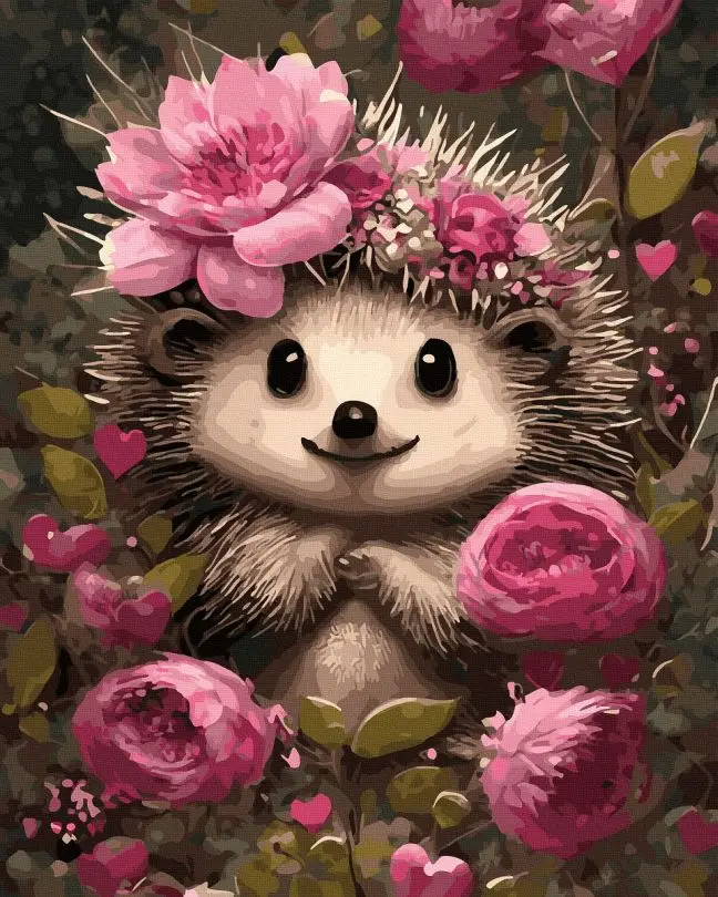 Картина по номерам Brushme Веселый ежик 40x50 см без коробки (BK-GX45968)
