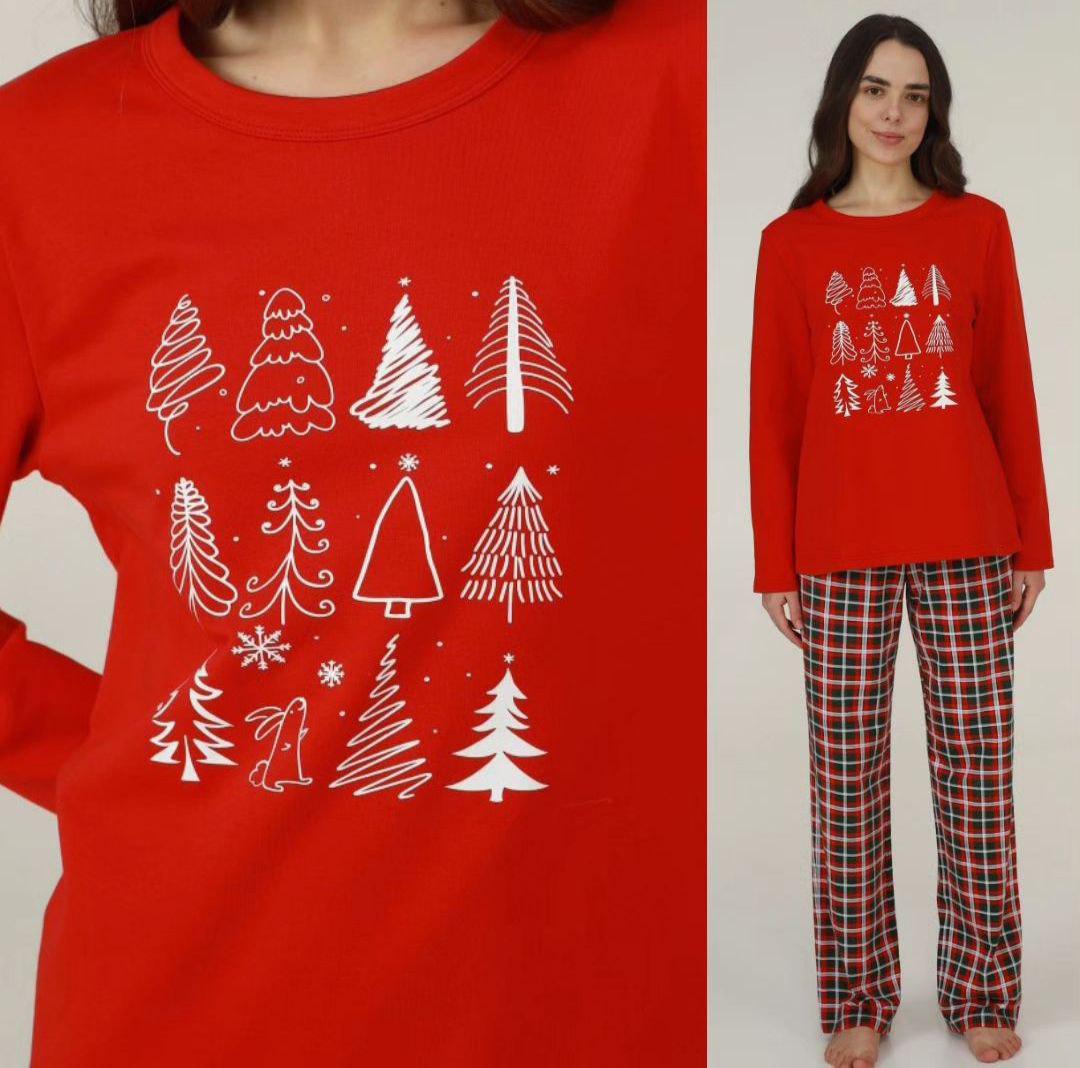 Піжама жіноча Ellen Family look Merry Christmas 01k XL Червоний - фото 2