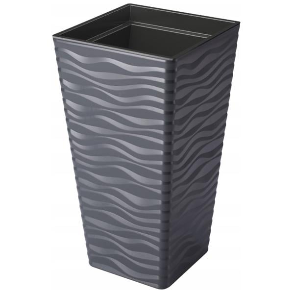 Горщик для квітів Sahara slim kwadro-35 Антрацит (3960-014)
