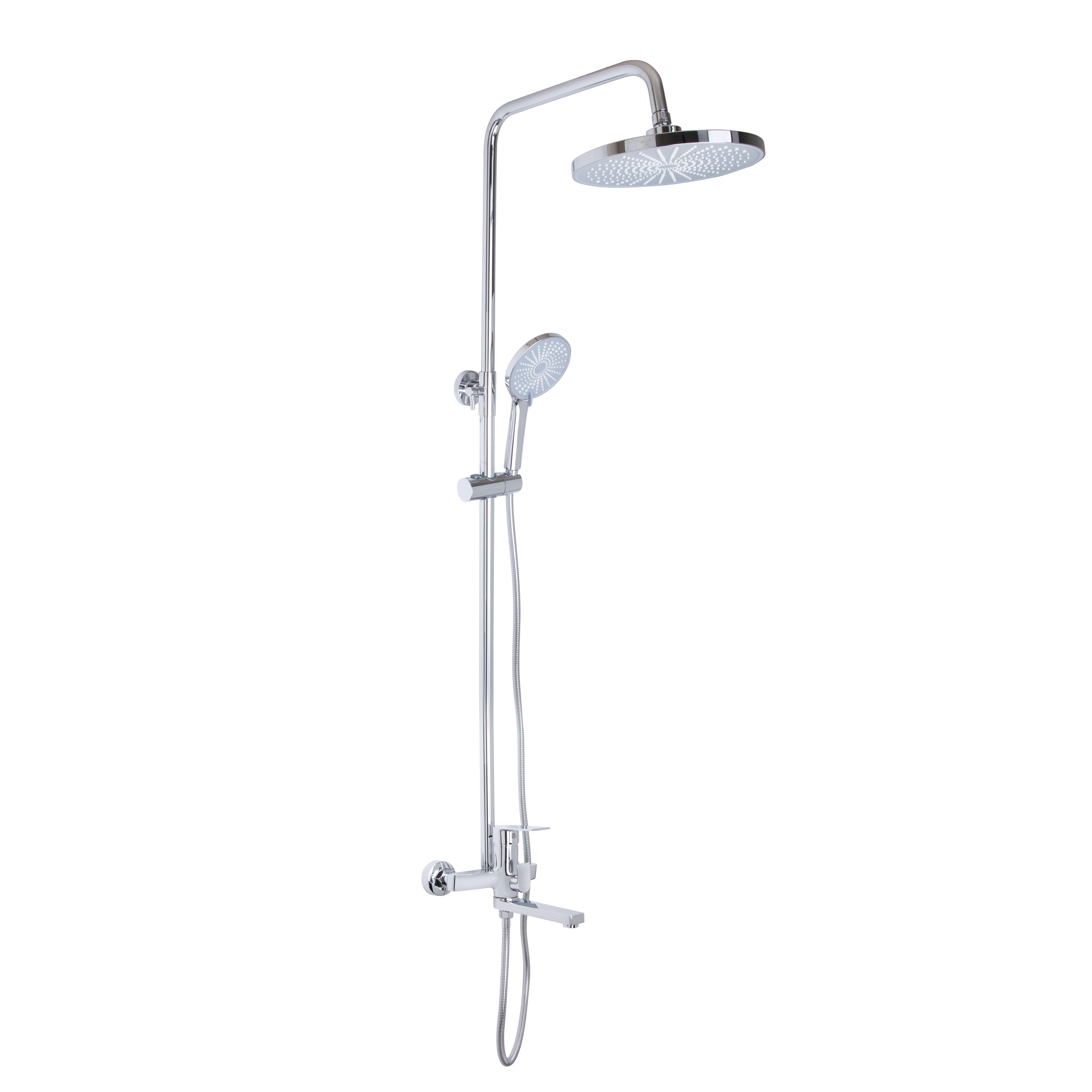 Душевая система универсальная Qtap Aries на три потребителя с изливом Chrome (QTARI1112CRM47606)