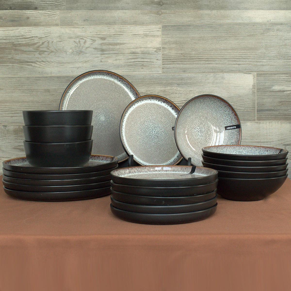 Набор тарелок Ardesto Bolzano 21 предмет Черно-коричневый (Bolzano 21пред BB б/ч)