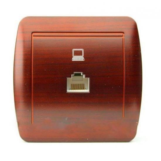 Розетка компьютерная Demed 711-0500-139 Античный Махагон (00000039489)