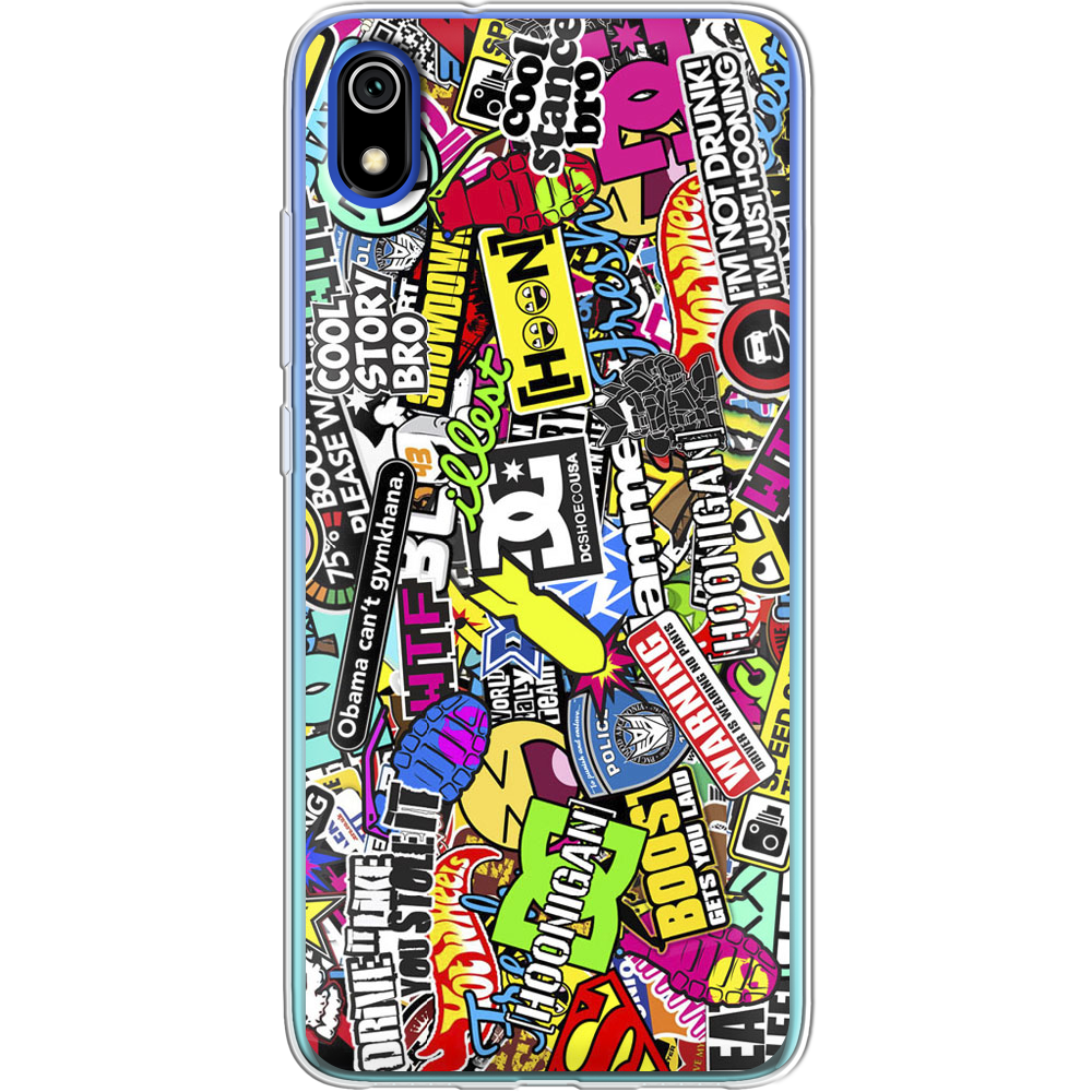 Чехол Boxface Xiaomi Redmi 7A Multicolored Inscriptions Прозрачный силикон (37400-up880-37400)