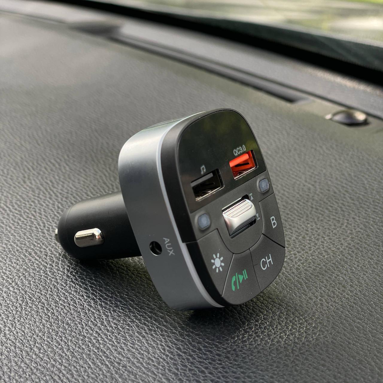 Модулятор автомобільний FM з bluetooth для авто 3в1 aux з вольтметром Mp3 - фото 7