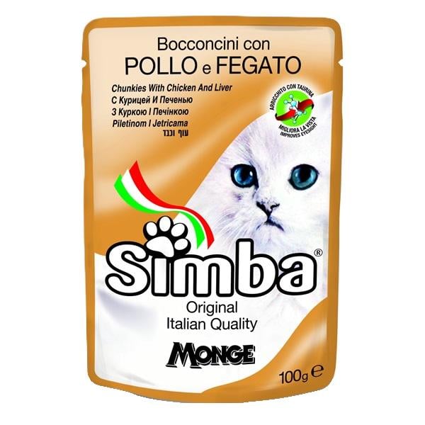 Корм для кошек влажный Monge Simba Cat Wet курица и печень 100 г (000025893)