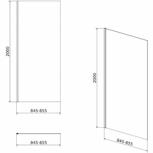 Душова стінка Cersanit Crea S159-010 90x200 см профиль Хром (247187) - фото 4 Душова стінка Cersanit Crea S159-010 90x200 см профиль Хром (247187) - фото 4