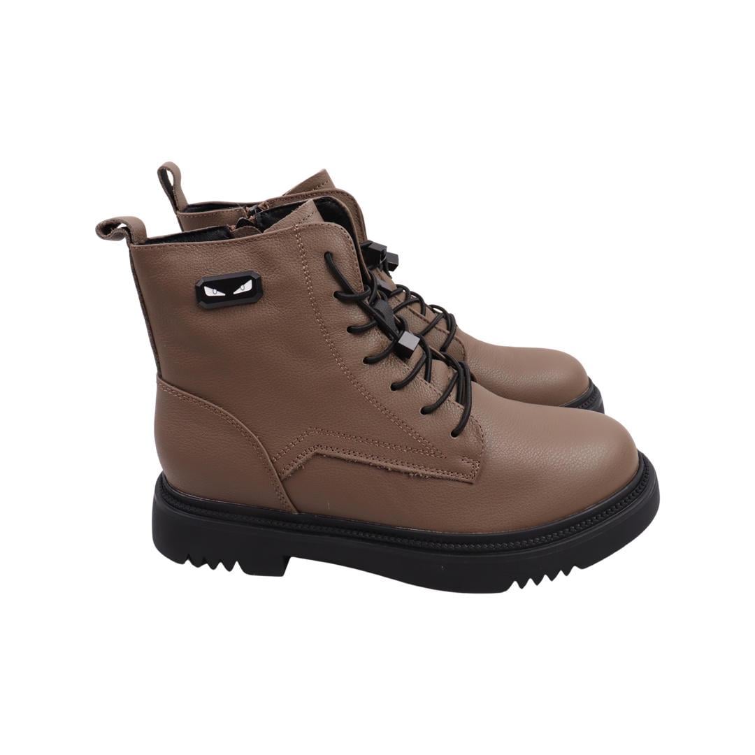 Ботинки женские Berkonty из кожи р. 39 Коричневый (406-22DHC)
