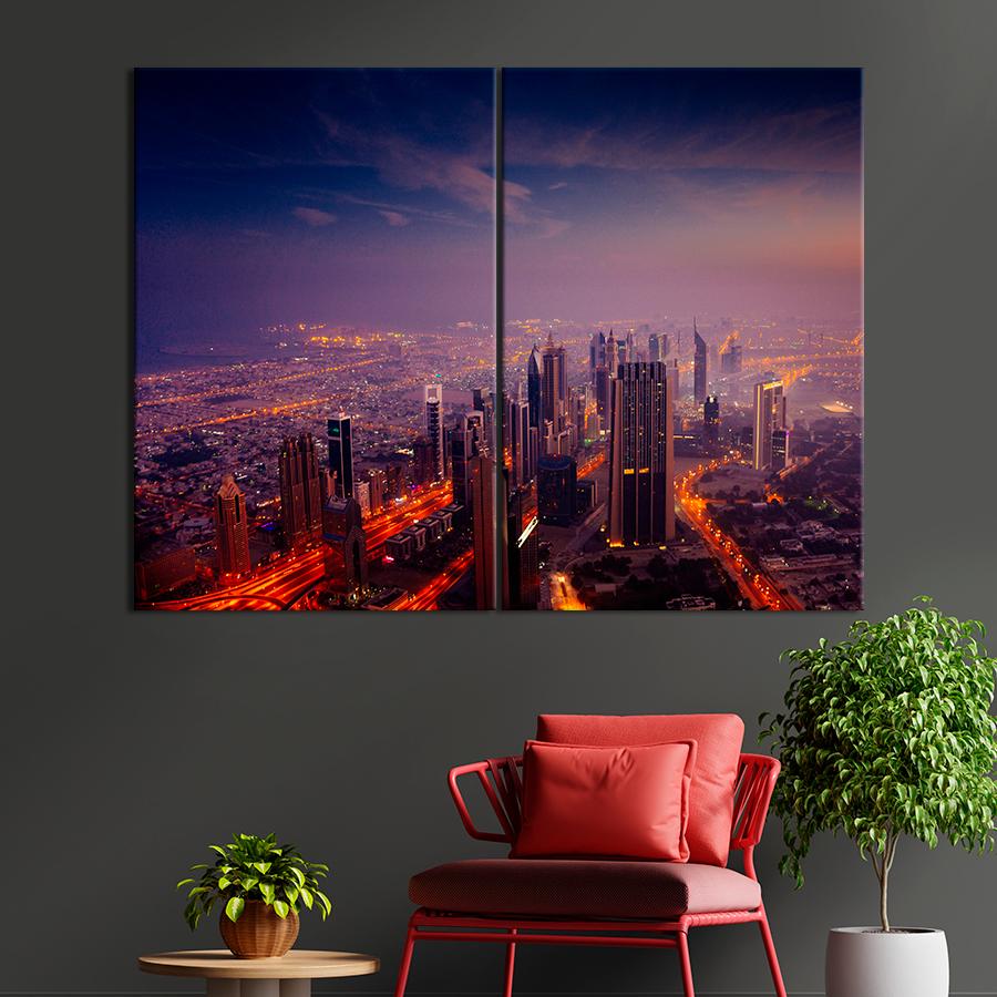 Настенний декор Сияющий центр Дубая 71x51 см (A794-2)