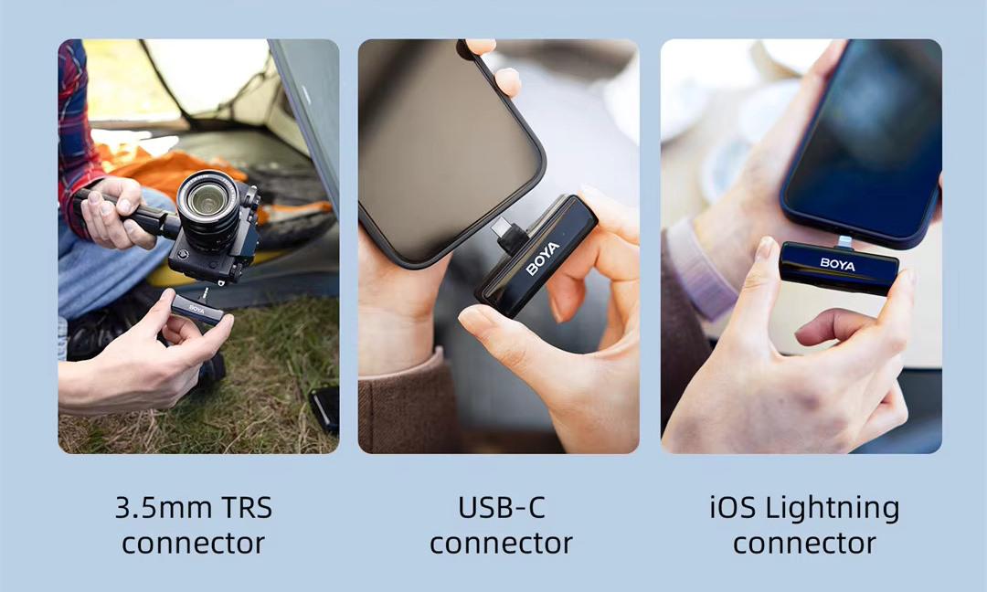 Микрофон петличный Boya Boyalink A2 для iPhone/Android/видеокамеры беспроводной (50029) - фото 3 Микрофон петличный Boya Boyalink A2 для iPhone/Android/видеокамеры беспроводной (50029) - фото 3