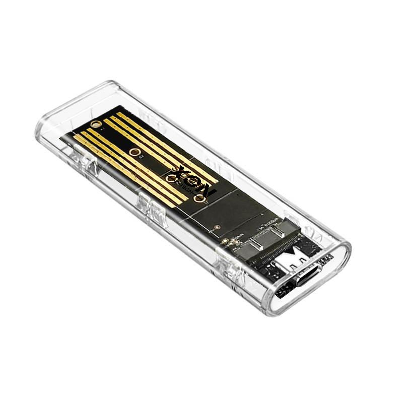 Зовнішня кишеня XON MemoryCase для M.2 NVMe PCIe/NGFF SATA USB 3.1 Type-C Прозорий (XSC2C13NN1PT 6310) - фото 1