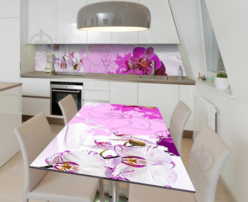 Наклейка 3Д вінілова на стіл Zatarga «Начерки фаленопсису» 600х1200 мм (Z184595st)