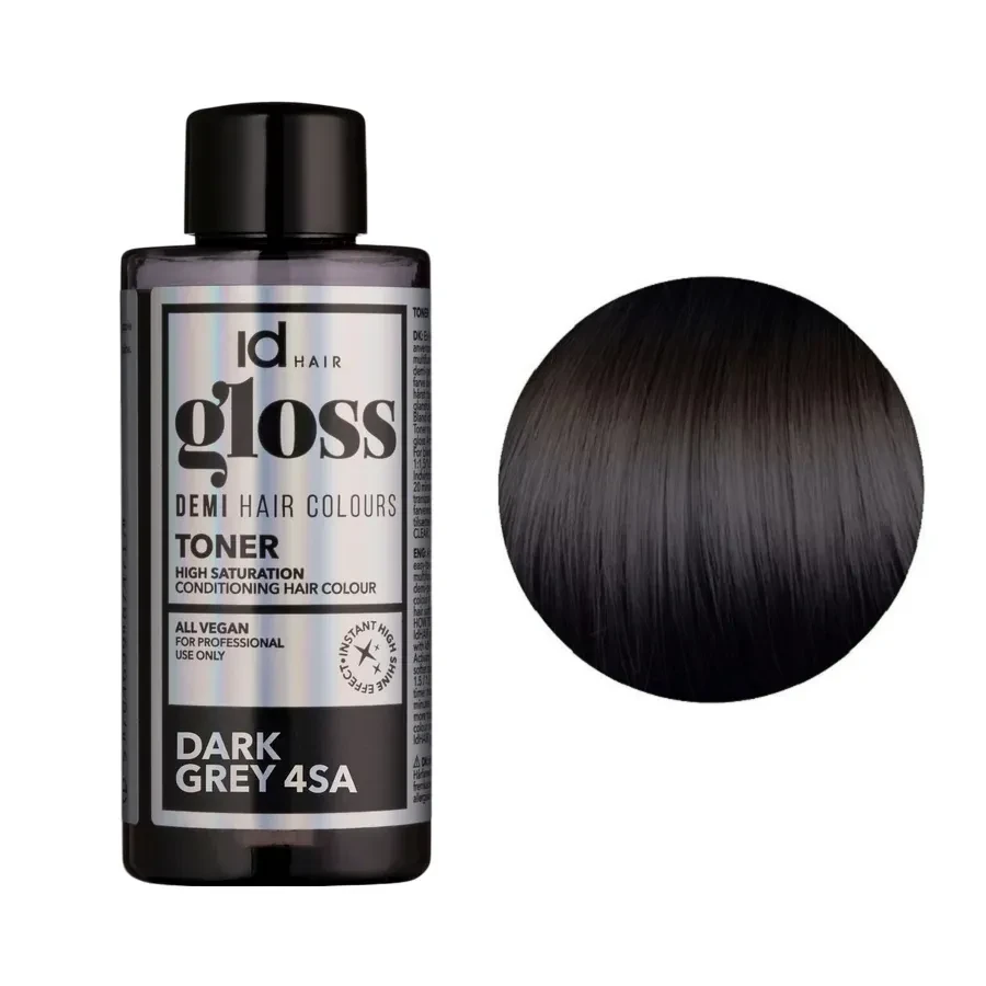 Краска для волос демиперманентная IdHair Gloss Toner 4SA 4.1 Dark Grey 75 мл Краска для волос демиперманентная IdHair Gloss Toner 4SA 4.1 Dark Grey 75 мл
