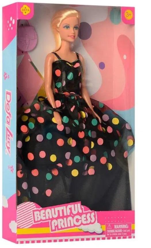 Кукла Defa в пышном платье с длинными волосами 29 см Черный (8452)