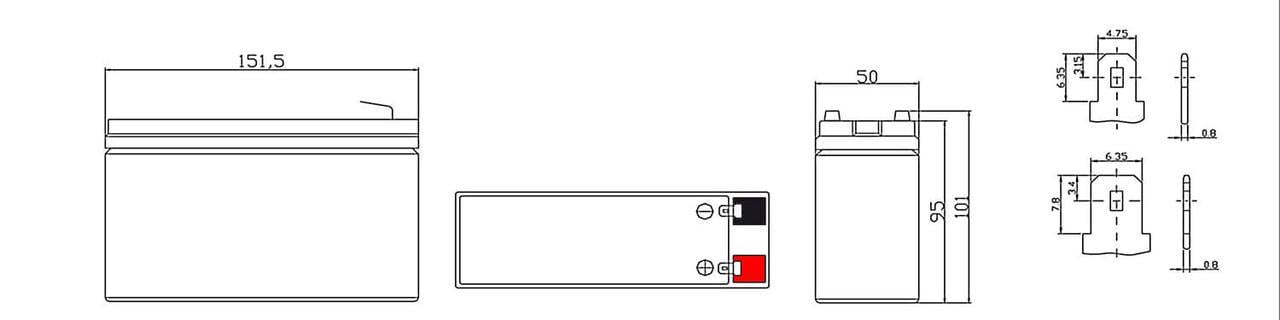 Акумулятор MastAK MT1250 12V 5 Ah (185070) - фото 2