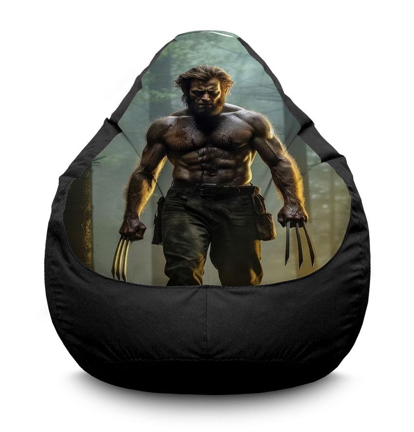 Кресло-мешок iPuff Wolverine in the forest Marvel оксфорд XXL 90х125 см Черный (113971-1)