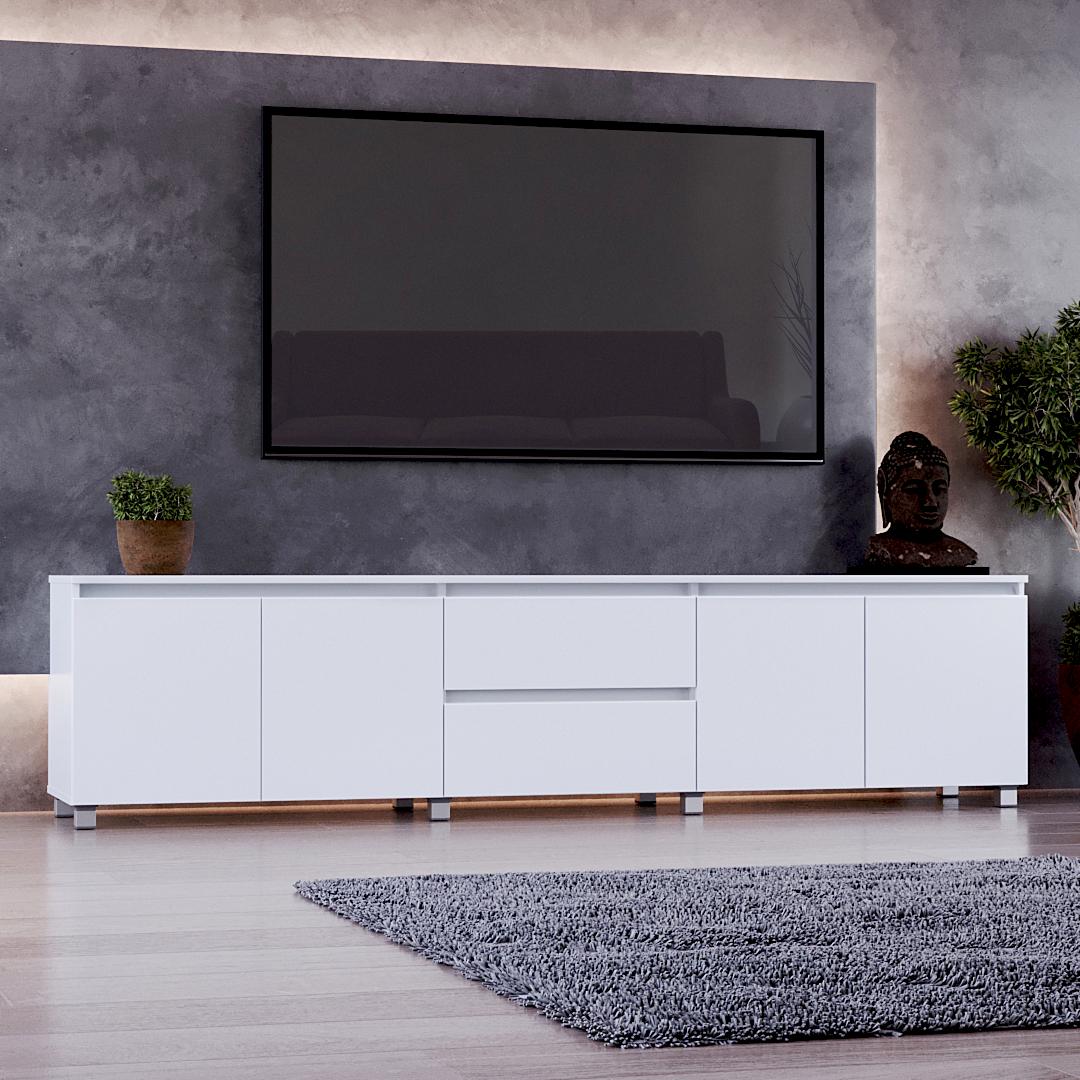 Тумба ТВ DiPortes Капрі К-234 217/53/40 см Білий (01281)