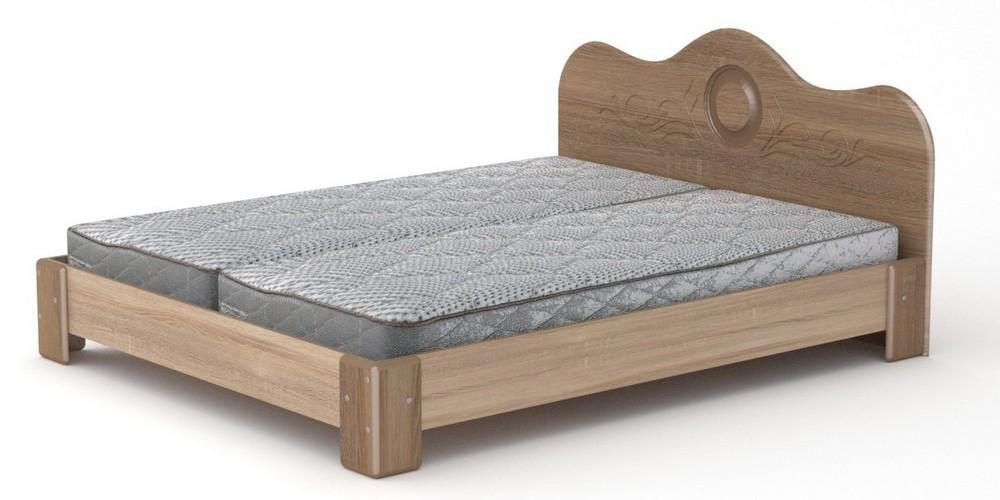 Двоспальне ліжко Компаніт-170 МДФ дуб Сонома