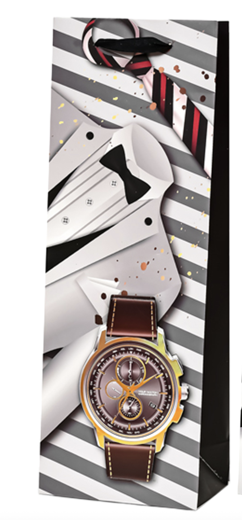 Пакет подарочный бумажный под бутылку Style 3D 36х13х8 см (R95561) - фото 3 Пакет подарочный бумажный под бутылку Style 3D 36х13х8 см (R95561) - фото 3