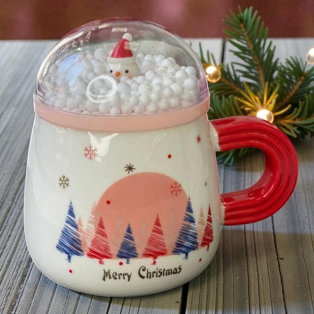 Чашка с крышкой Новогодняя Снежный праздник 360 мл Белый (21-бил-8030-299)