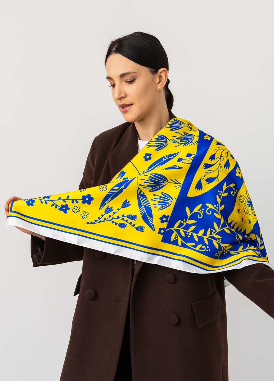 Платок патриотический атласный 90х90 см (С90150-35)