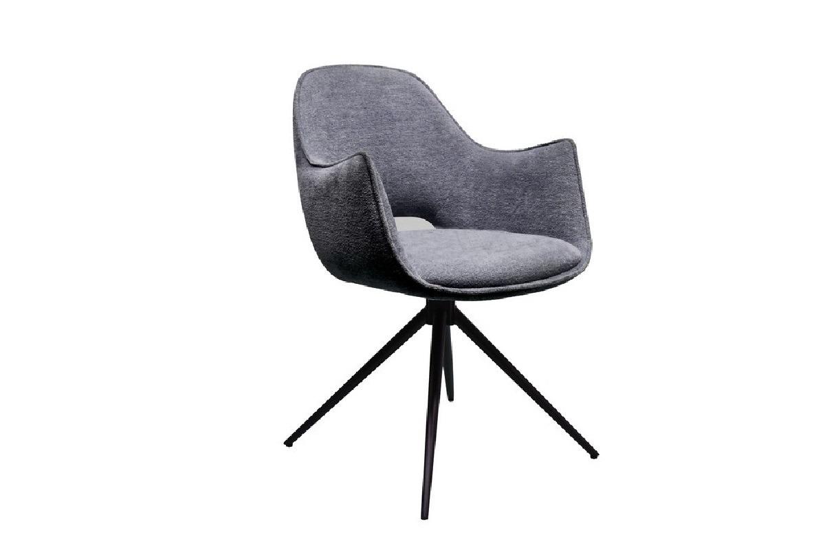 Стул поворотный Vetro Mebel R-150 металл/ткань Черный/Пепельный (R-150-ash/black)