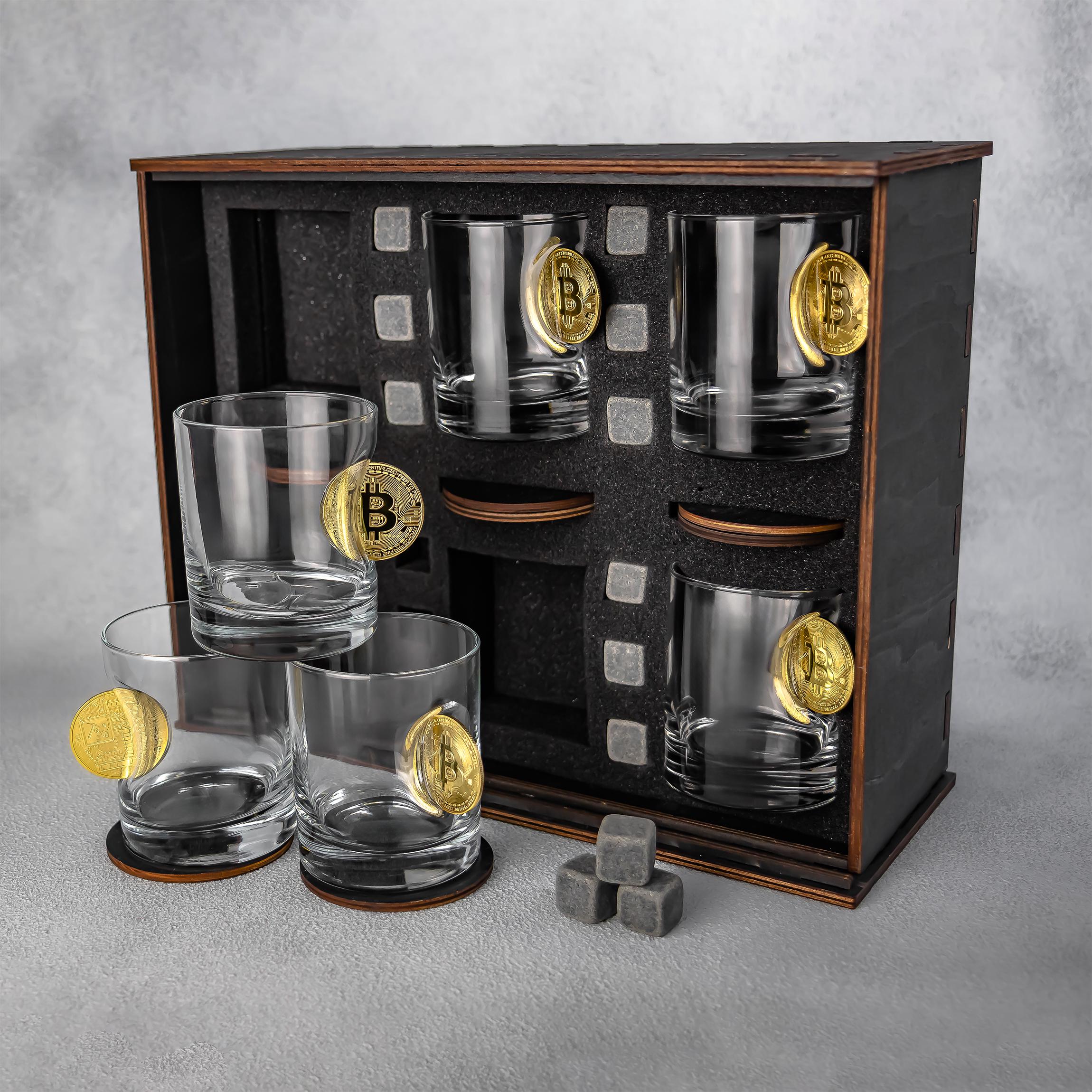 Набор на 6 стаканов с биткоинами (24915092)