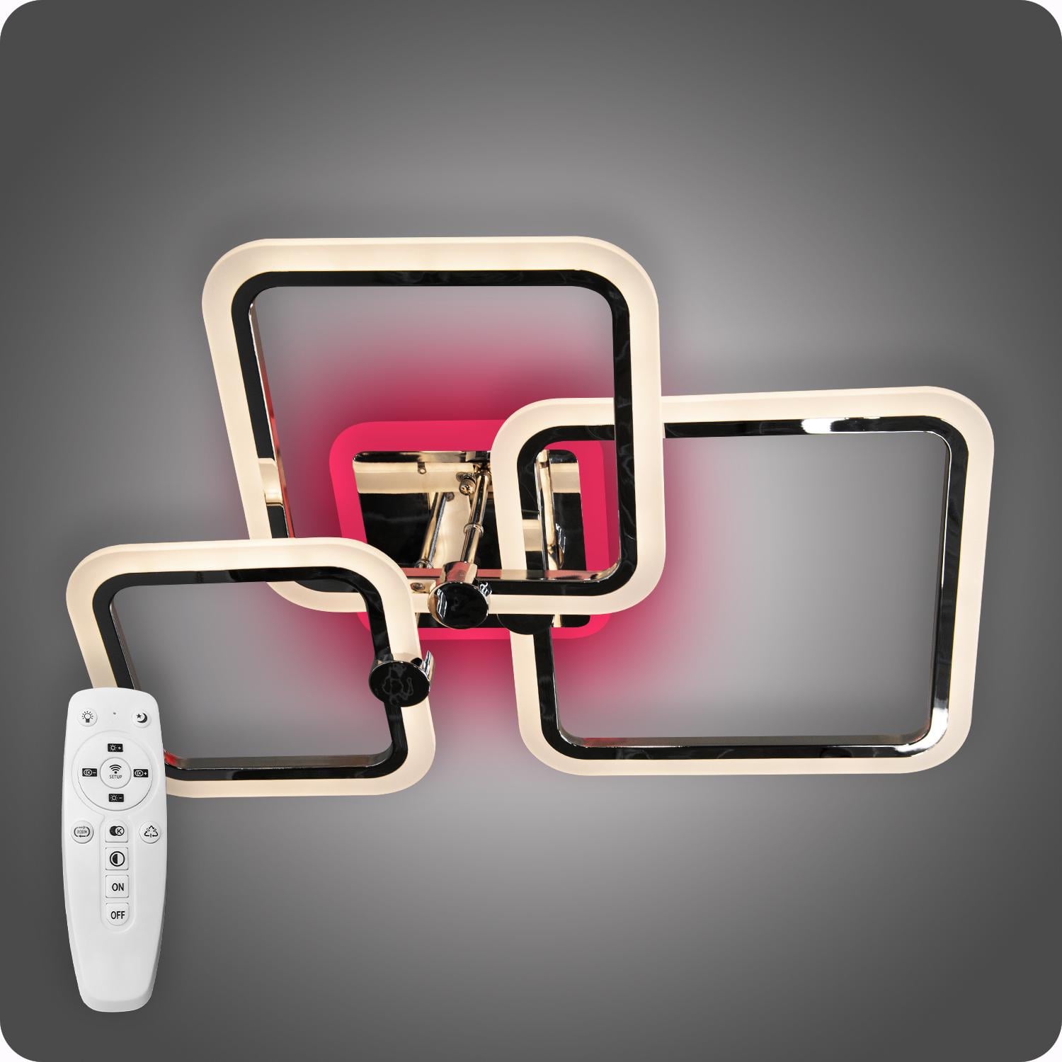 Люстра светодиодная 517 Dlight 3color с пультом 65 Вт Золотой (02061)