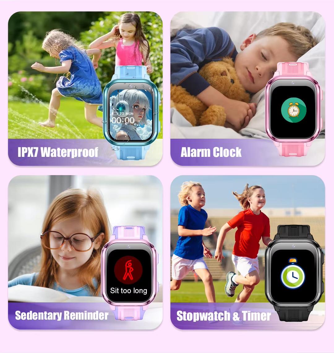 Смарт-часы детские Lemfo D58 SIM GPS Android 8.1 8 Гб 4G SOS Розовый (35729879) - фото 9