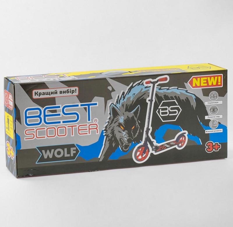 Самокат двухколесный Best Scooter WOLF 76537 Черный/Голубой (1409142121) - фото 5