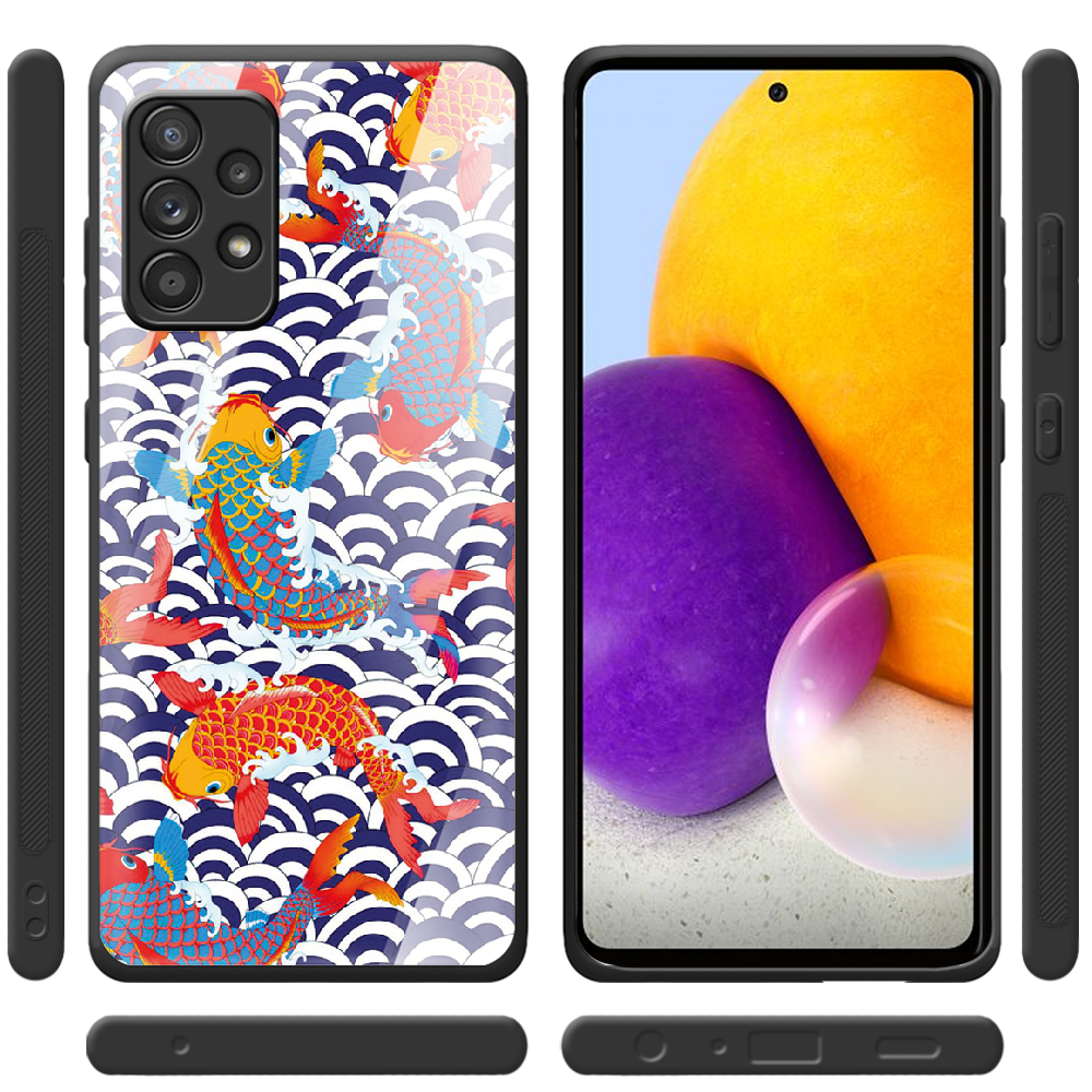 Чехол BoxFace Samsung A525 Galaxy A52 Koi Fish Черный силикон со стеклом (42075-up2477-42232) - фото 2